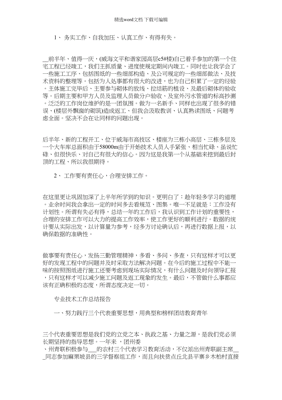 2022年个人专业技术工作总结报告范文_第2页