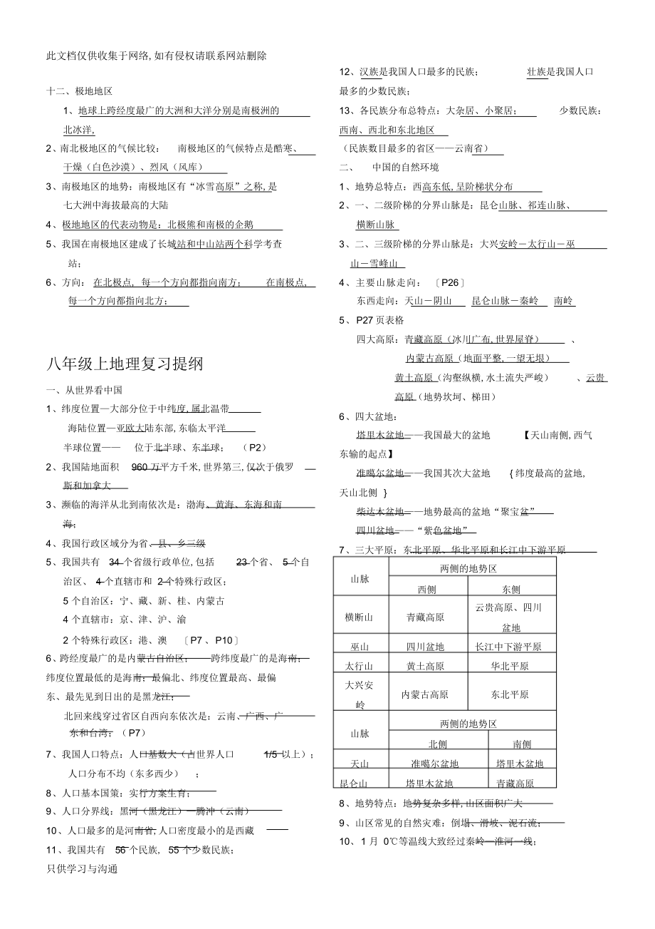 2022年初中地理会考复习提纲汇总教学总结_第4页