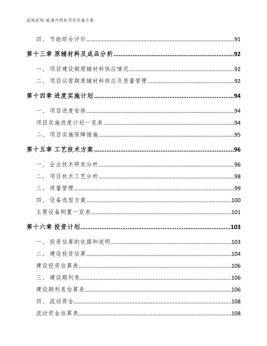 威海内燃机项目实施方案模板范本_第5页