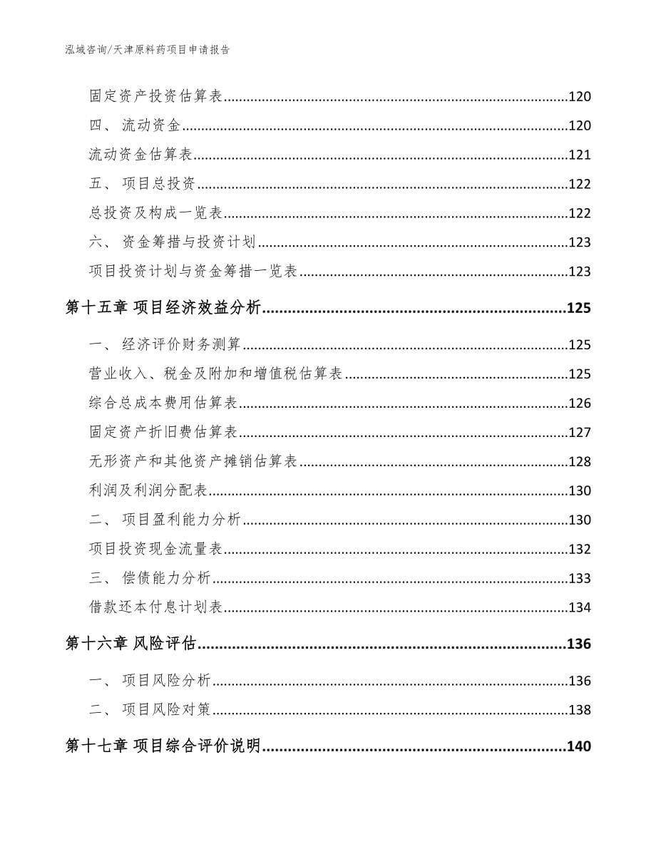 天津原料药项目申请报告（参考范文）_第5页