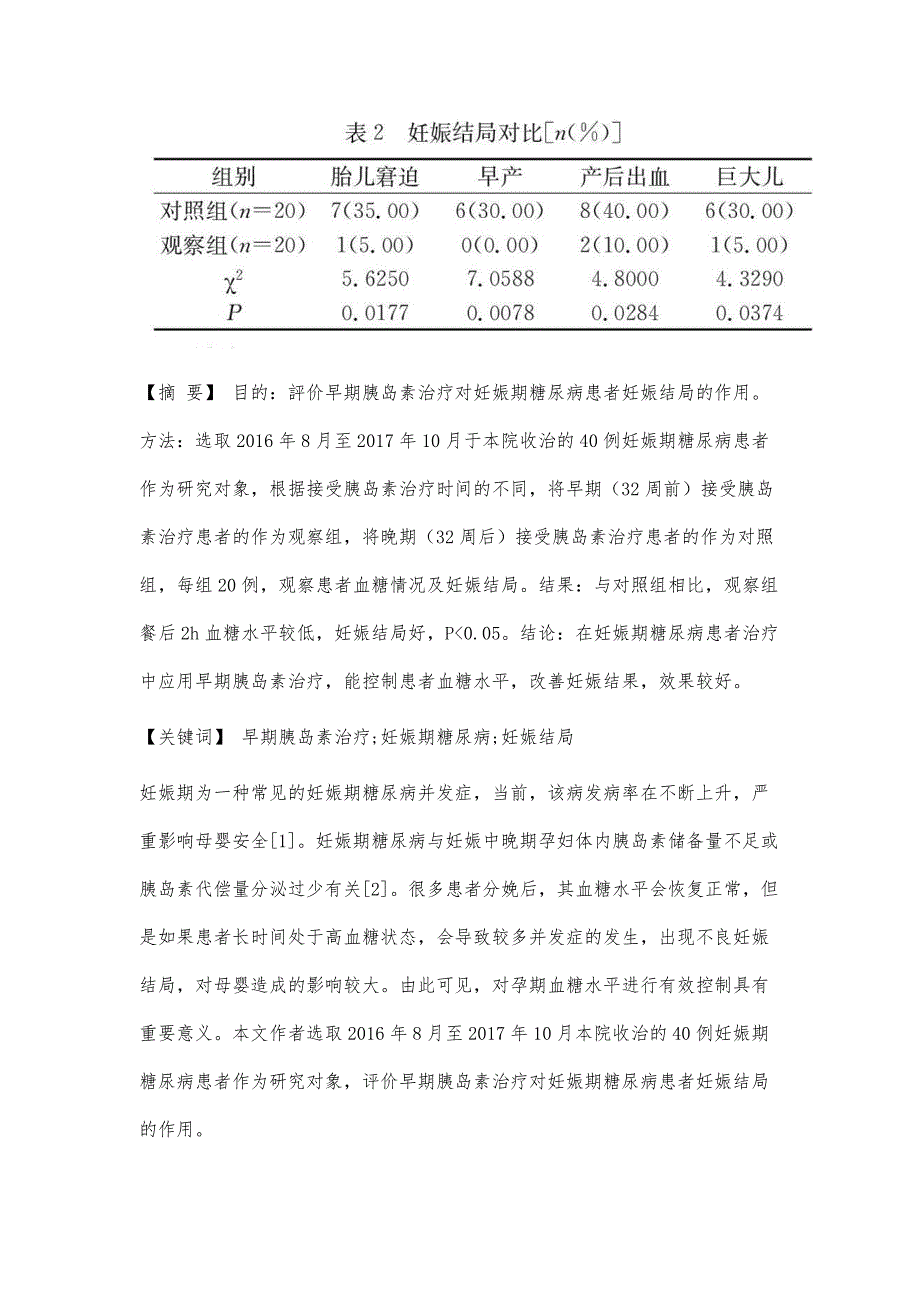 早期胰岛素治疗对妊娠期糖尿病患者妊娠结局的作用评价_第2页