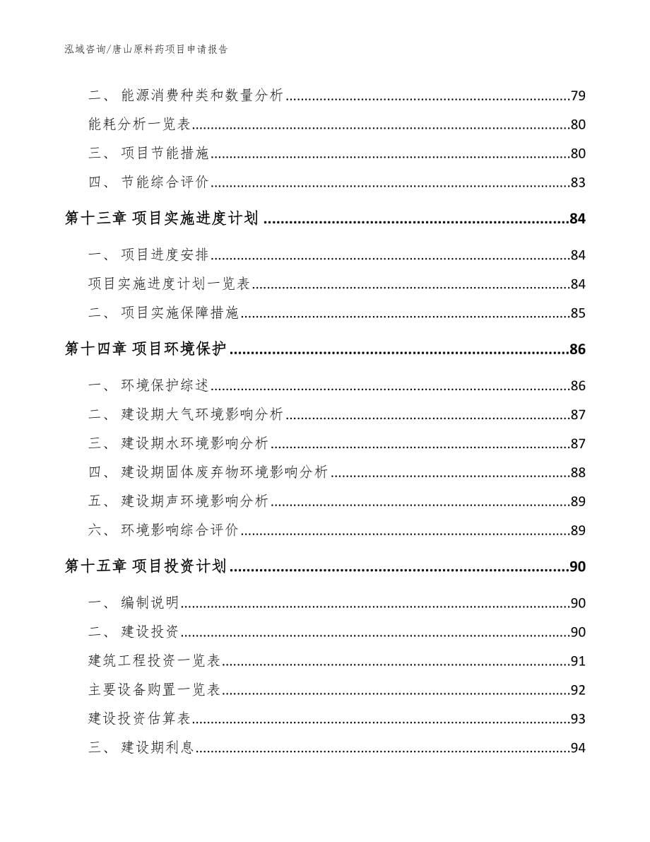 唐山原料药项目申请报告_范文_第5页