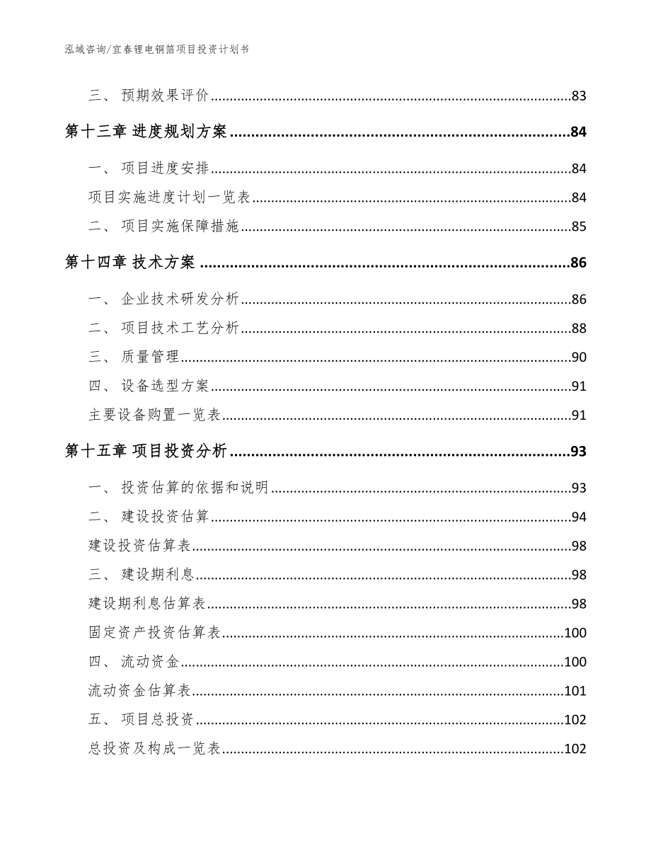 宜春锂电铜箔项目投资计划书范文_第4页