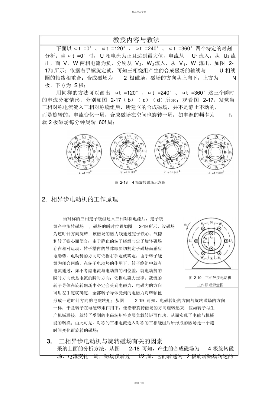 2022年机械电气设备与维修电子教案课时三相异步电动机工作原理_第3页