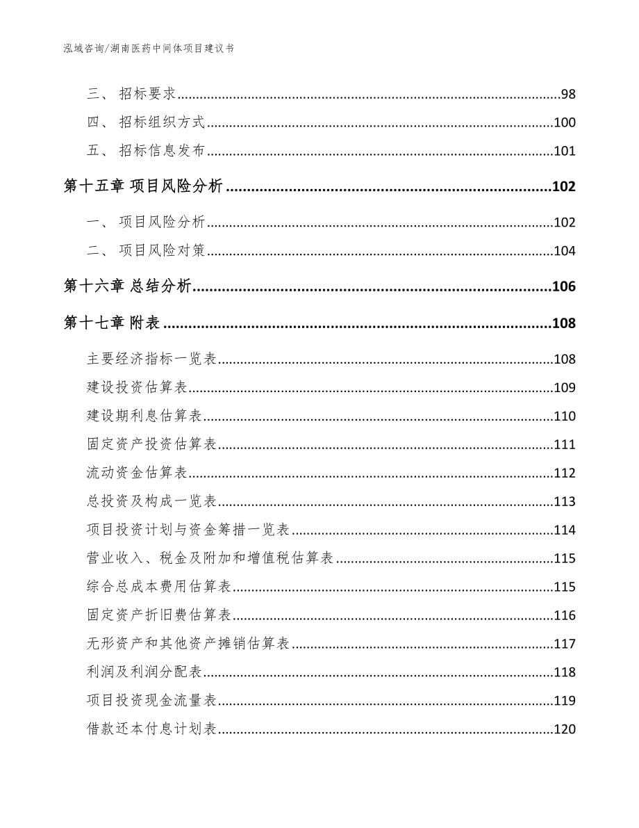 湖南医药中间体项目建议书（参考模板）_第5页