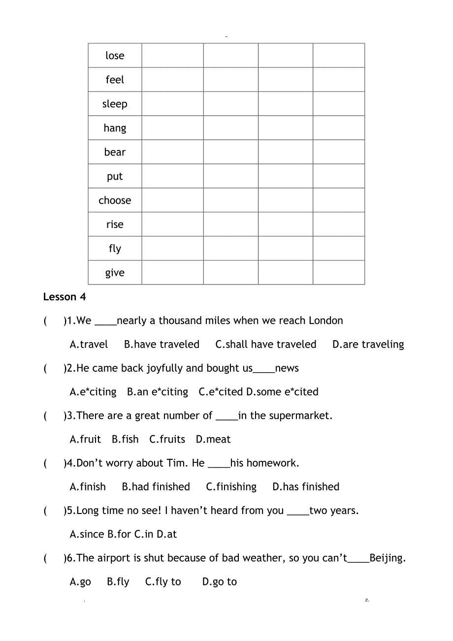 新概念二lesson1-24习题与答案_第3页