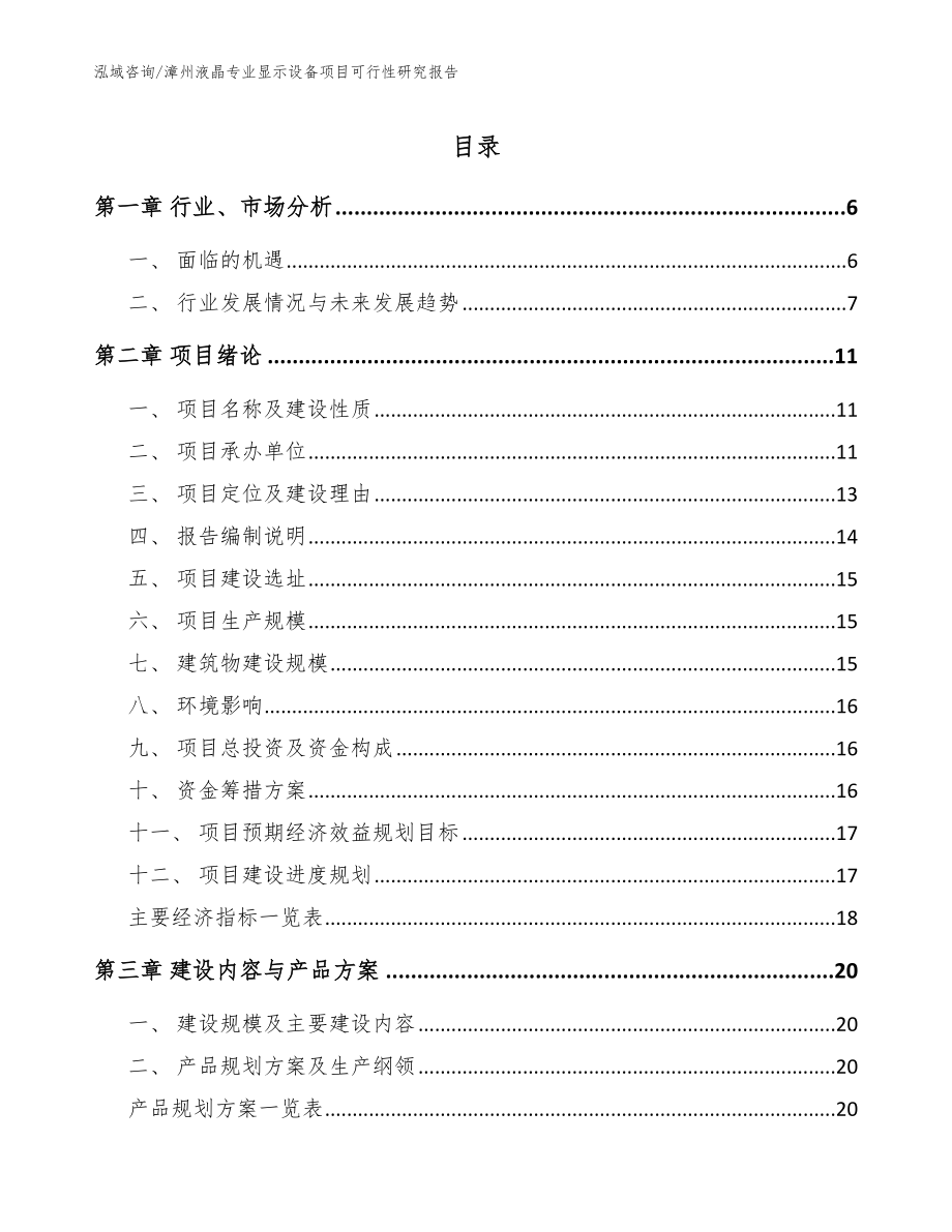 漳州液晶专业显示设备项目可行性研究报告模板参考_第1页