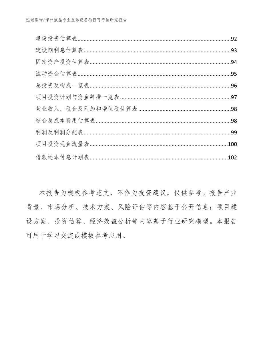 漳州液晶专业显示设备项目可行性研究报告模板参考_第5页