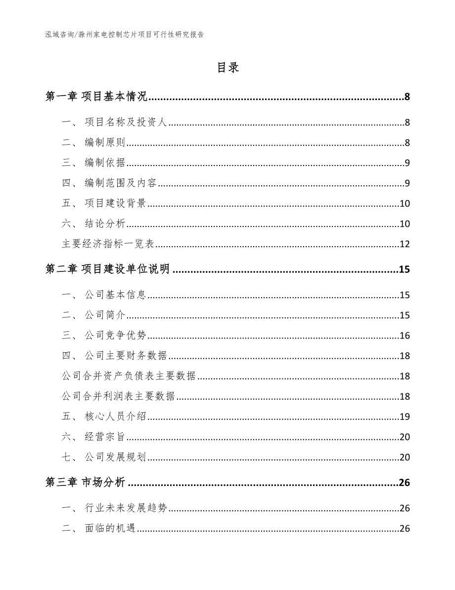 滁州家电控制芯片项目可行性研究报告【范文参考】_第2页