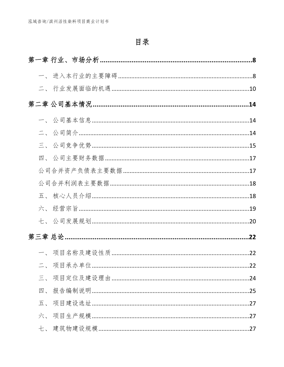 滨州活性染料项目商业计划书_模板_第2页