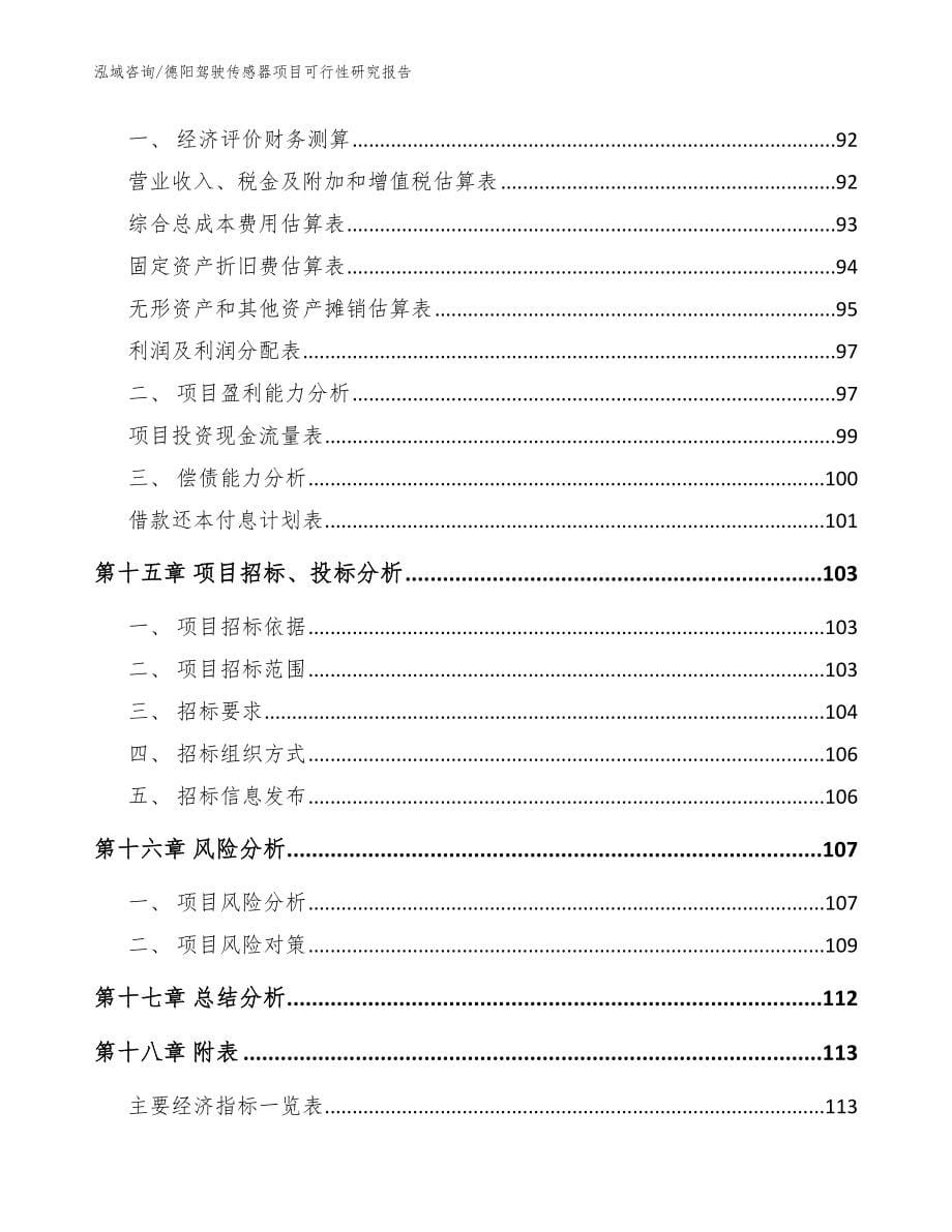 德阳驾驶传感器项目可行性研究报告【模板范本】_第5页