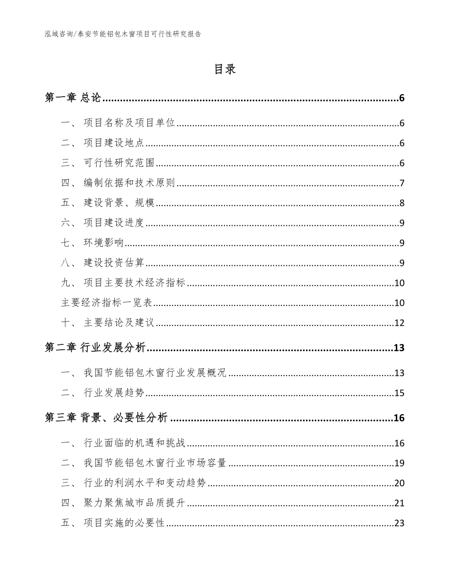 泰安节能铝包木窗项目可行性研究报告（模板）_第1页