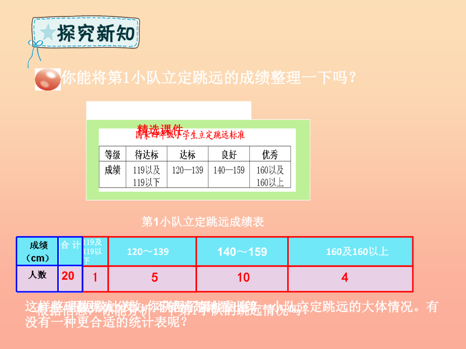 四年级数学下册第8章我锻炼我降_平均数第2课时分段统计青岛版六三制_第4页