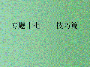 高考语文总复习 专题十七 技巧篇 审题