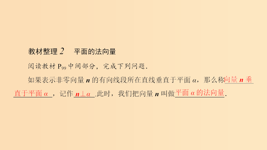 高中数学 第3章 空间向量与立体几何 3.2 3.2.1 直线的方向向量与平面的法向量 苏教版选修2_第5页