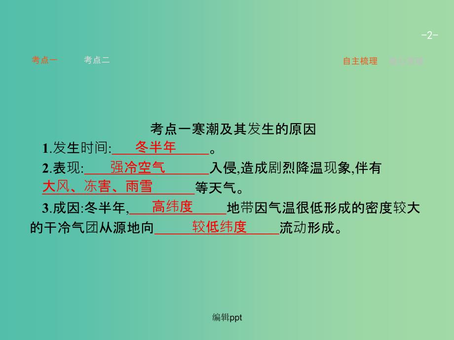 高考地理一轮复习 4.3 寒潮 中图版必修1_第2页