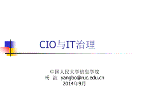 CIO与IT治理总知识课件