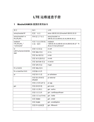 爱立信LTE运维速查手册_无线