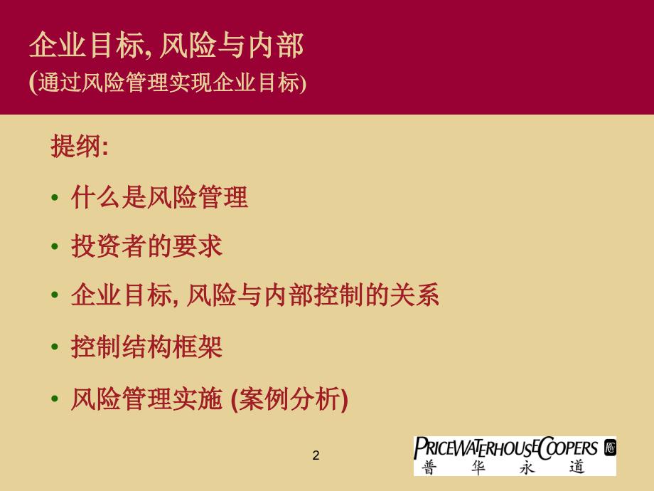 风险与内部控制-普华永道-RISKT讲课教案_第2页