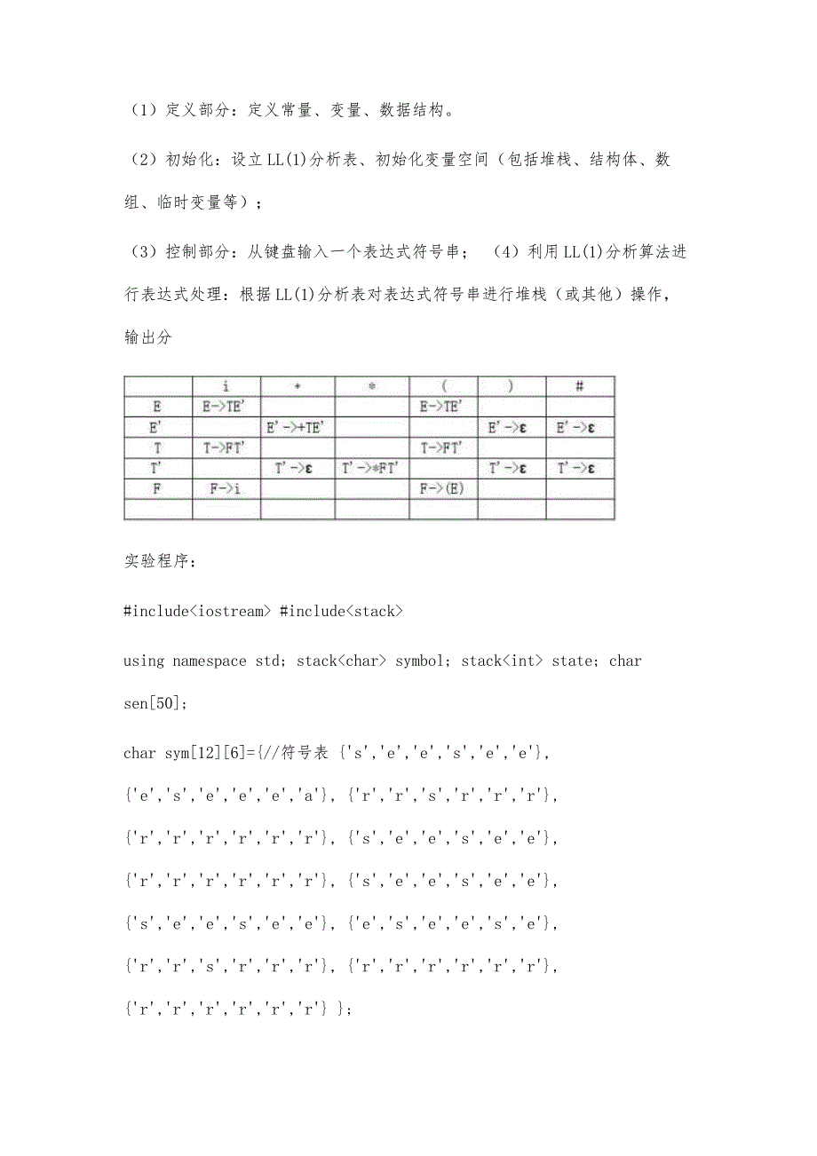 编译原理语法分析器(完美运行版)4500字_第3页