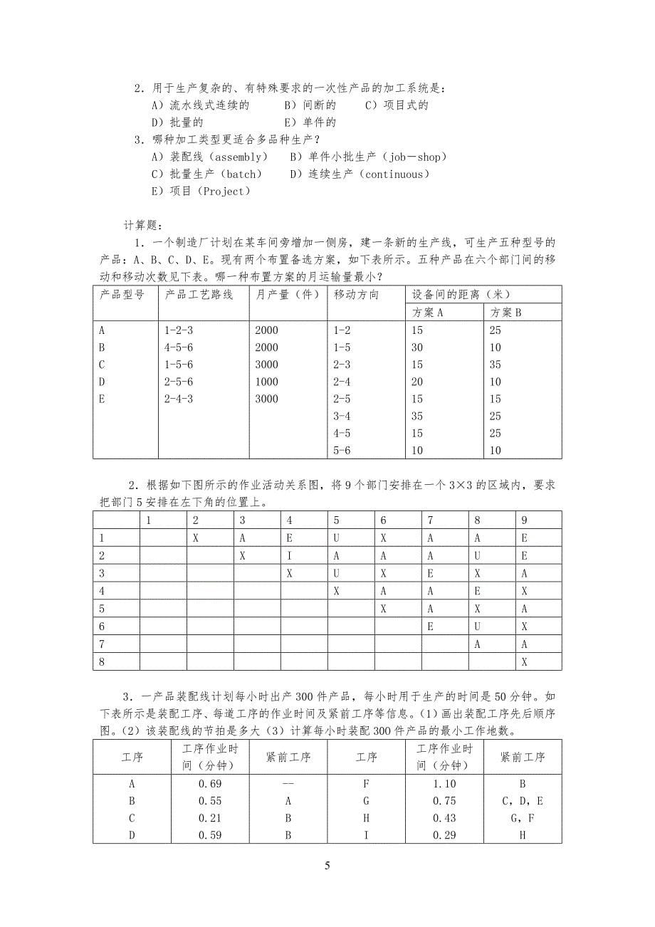 生产运作管理第三版课后习习题集_第5页