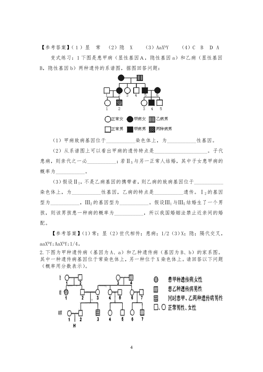 10.1伴性遗传习题解题方法的总结归纳_第4页