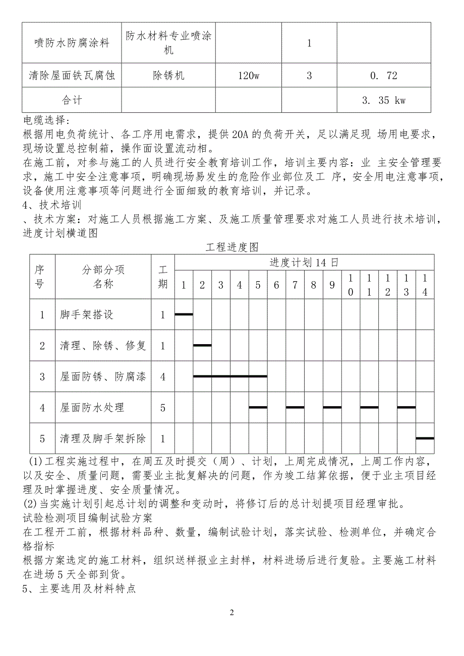 彩钢板屋面除锈及防水工程工程施工方案_第2页