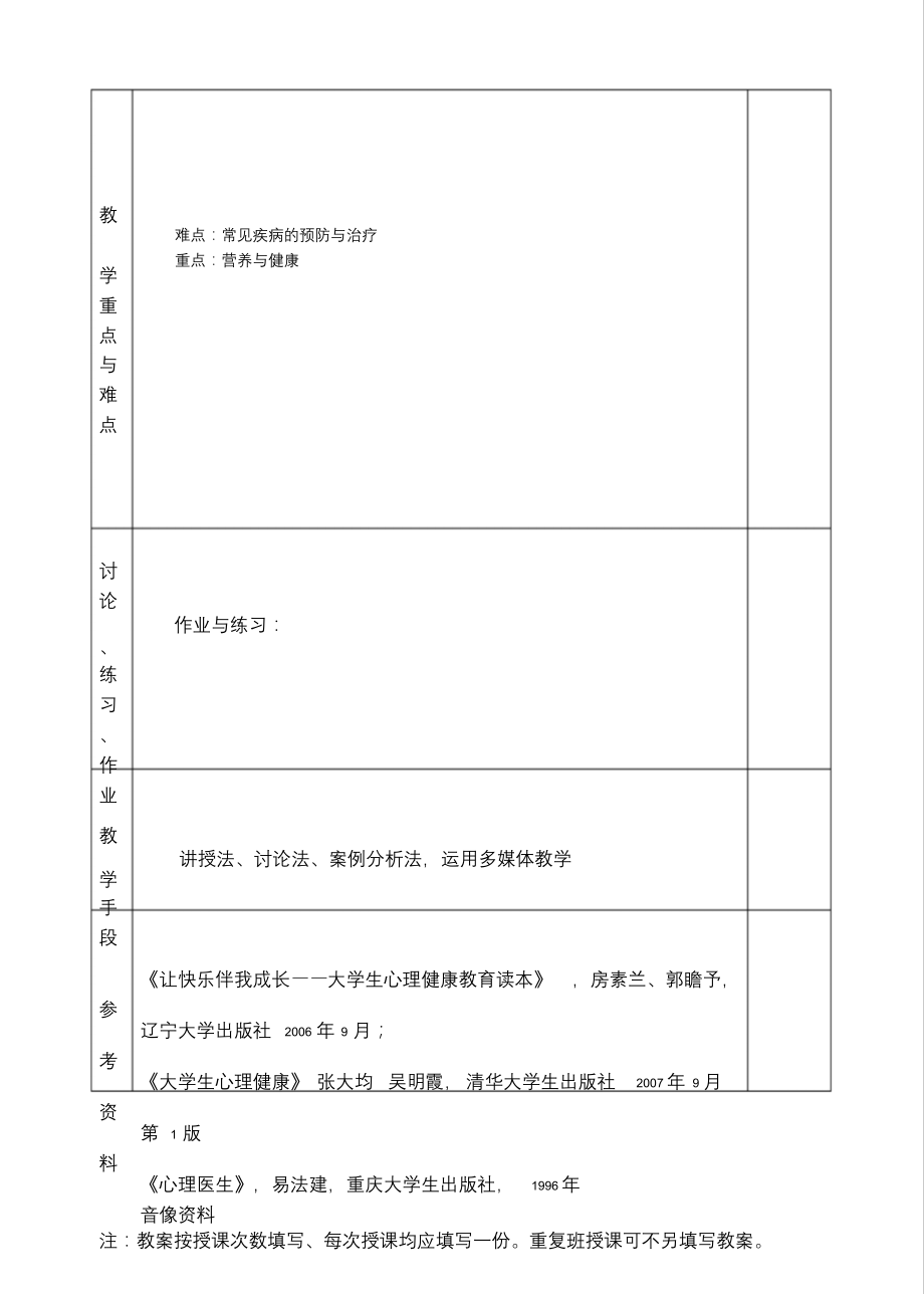 大学生心理健康课教案._第2页