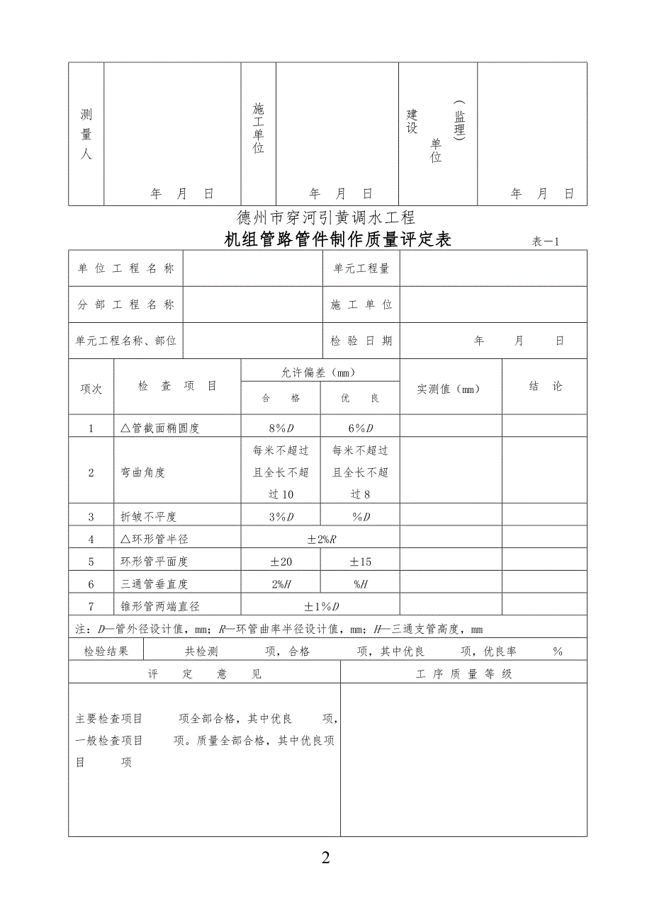 泵站工程表格模板_第2页