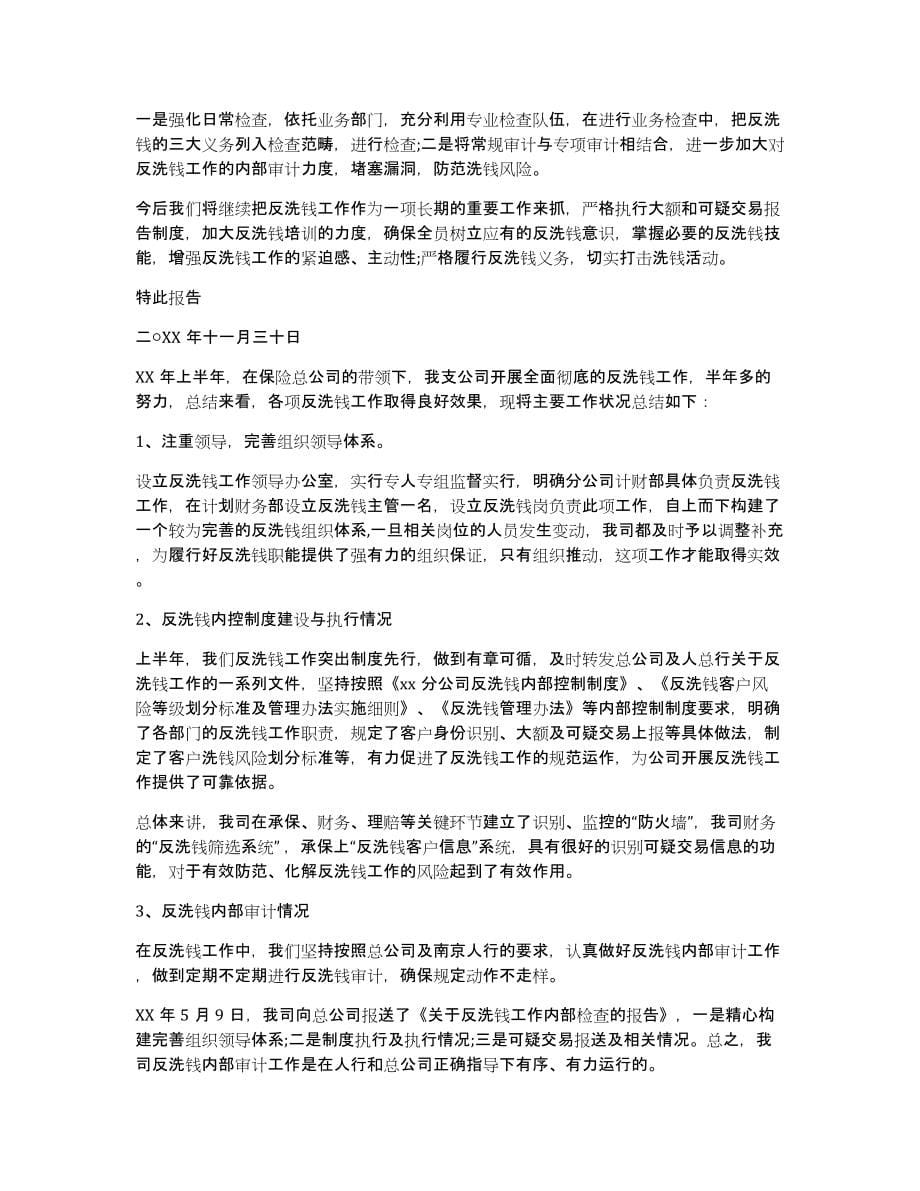 保险公司反洗钱工作总结（多篇）_第5页