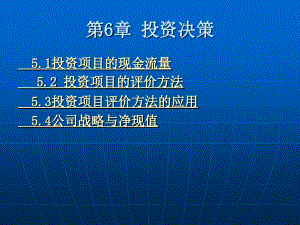 第六章 投资决策（1）培训讲学