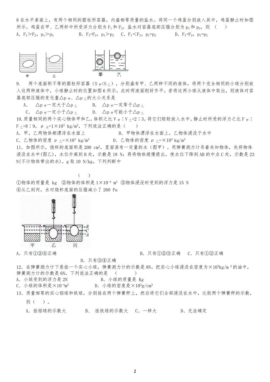 浮力较难练习习题_第2页