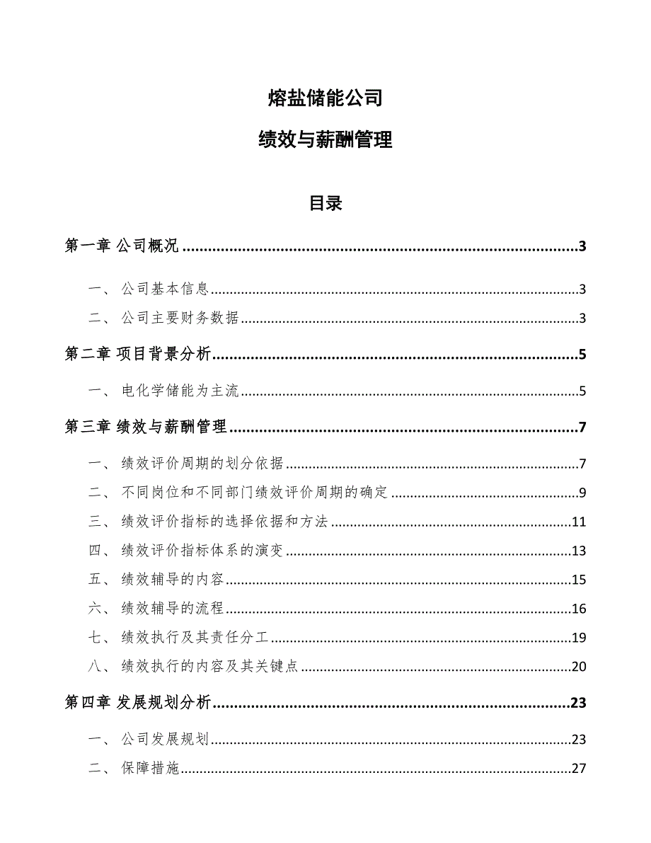 熔盐储能公司绩效与薪酬管理【参考】_第1页