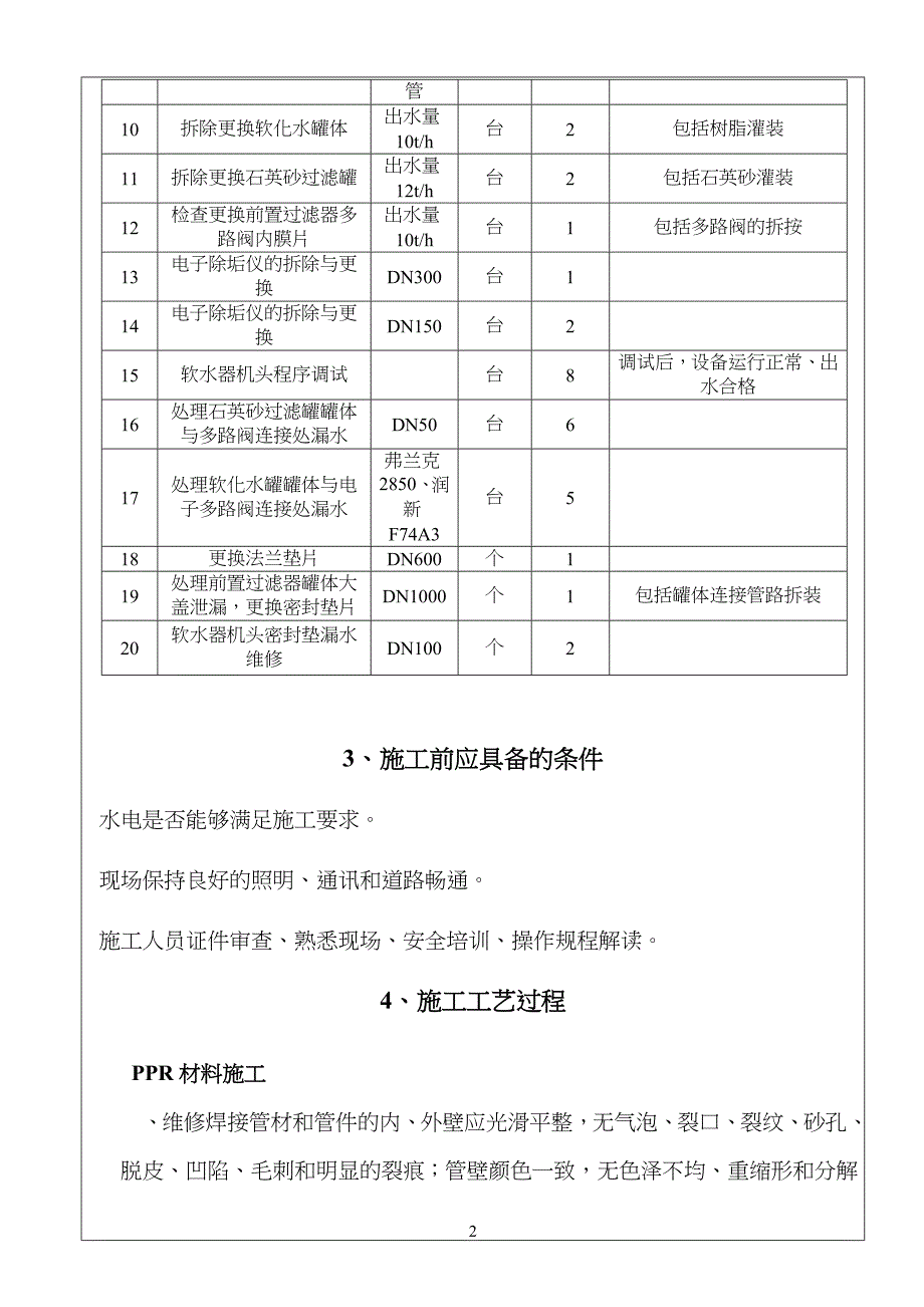 采暖季化水设备抢修工程 工程施工方案_第3页