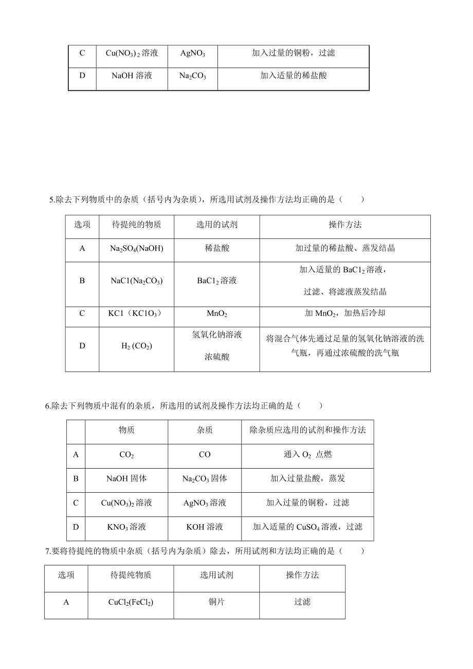 《初中化学-除杂题》_第2页