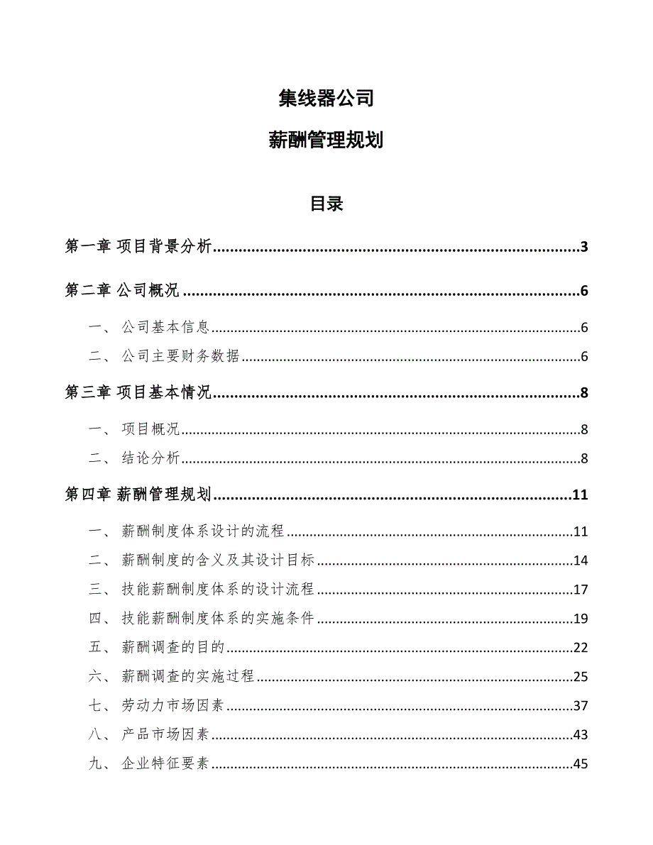 集线器公司薪酬管理规划_第1页