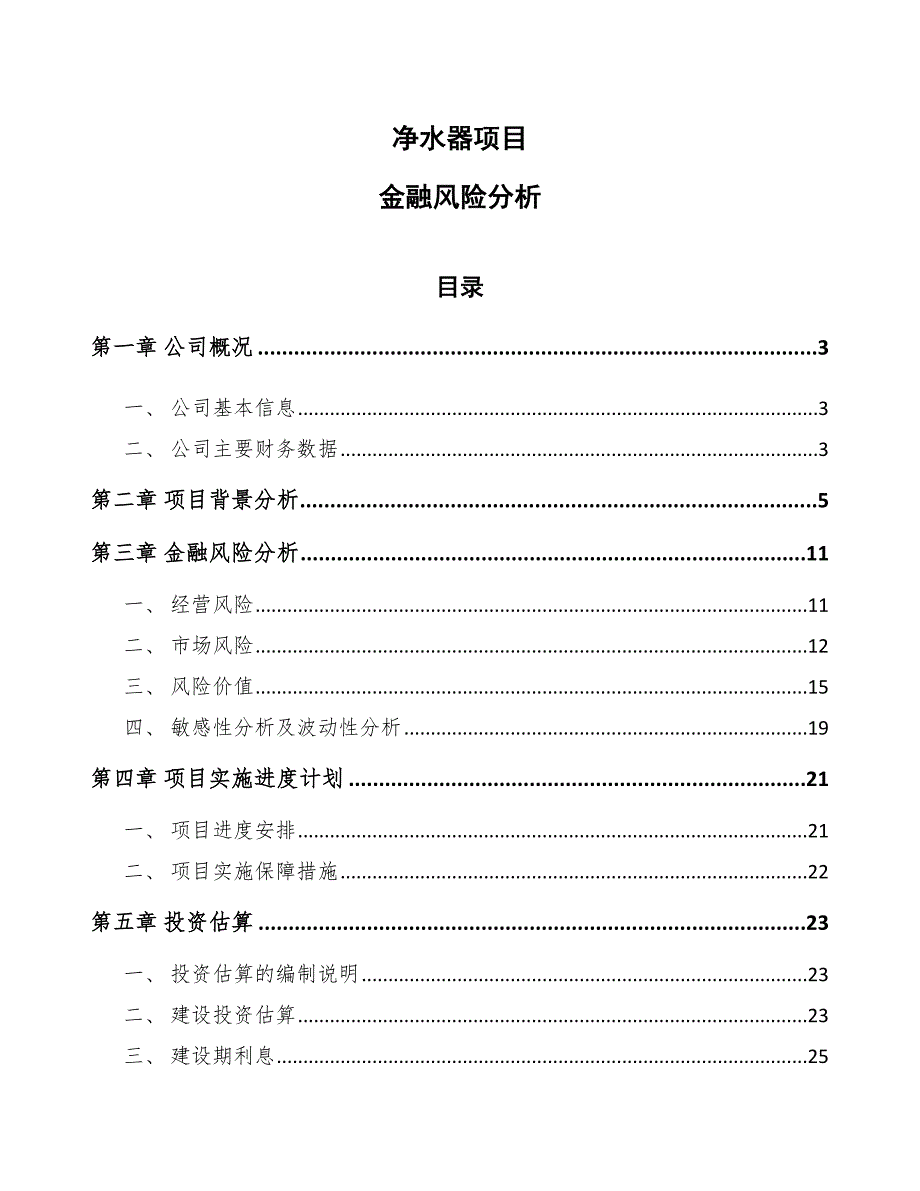 净水器项目金融风险分析【参考】_第1页