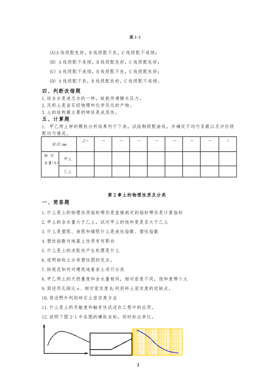 土力学经典试习题及答案_第3页