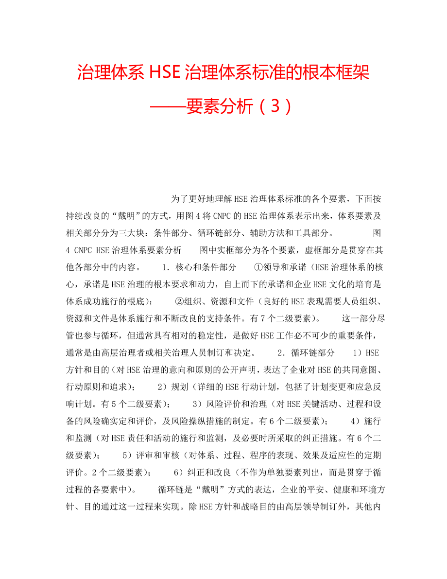 2022年管理体系HSE管理体系标准的基本框架——要素分析（3）_第1页