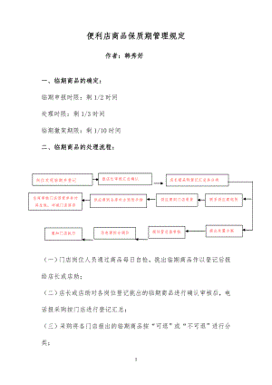 便利店商品保质期管理手册