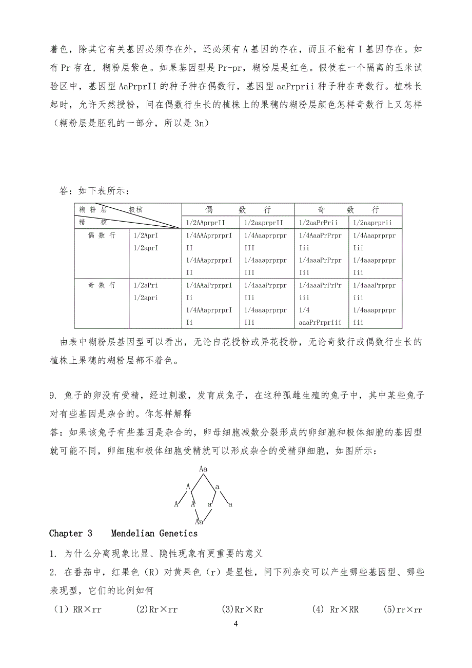 遗传学课后习习题及答案_第4页