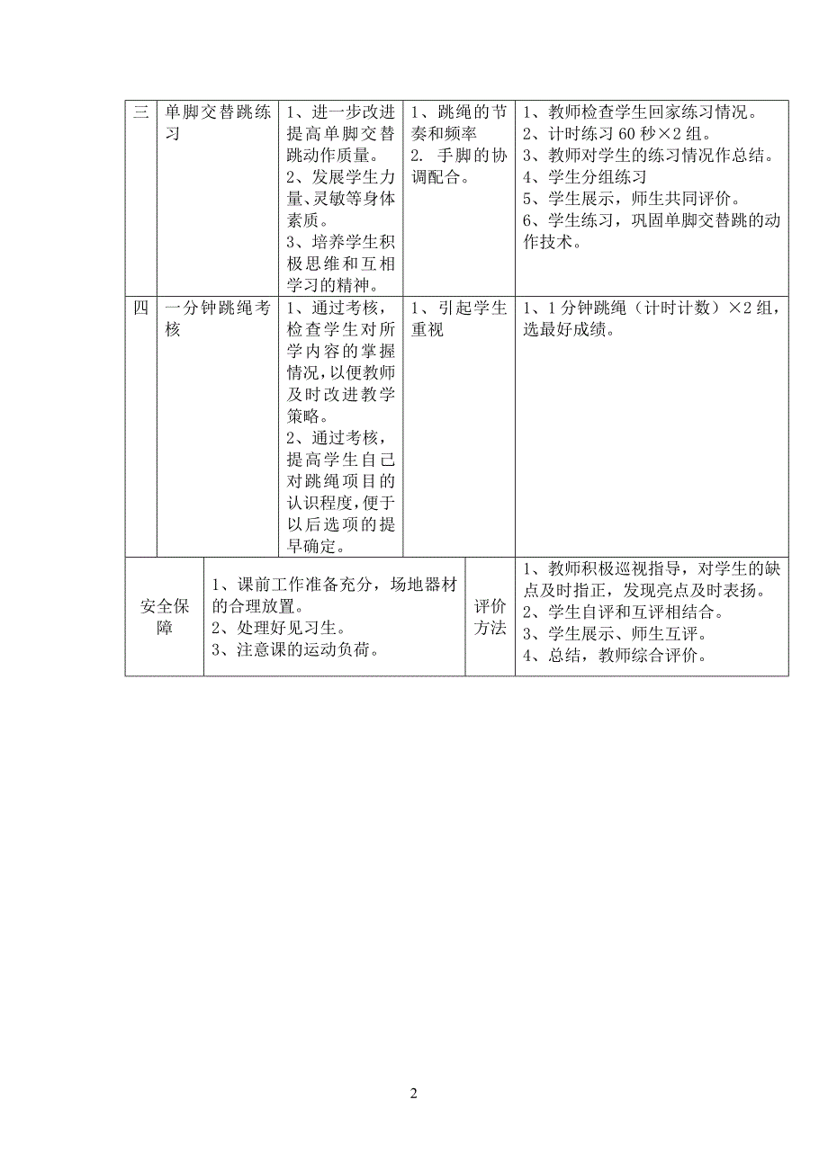 一分钟跳绳教学教案_第2页