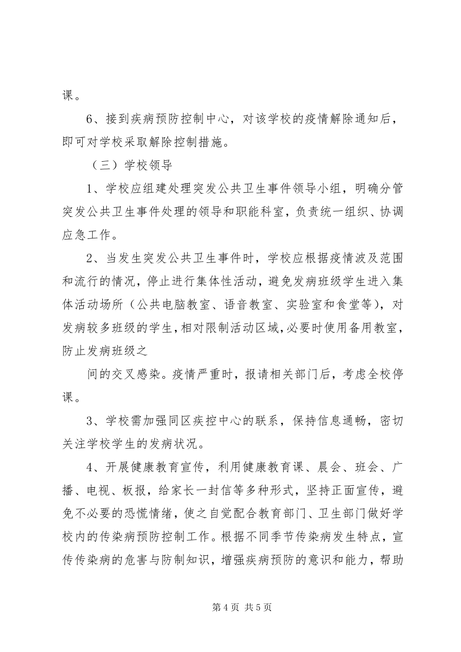 学校传染病疫情的处置宣传单 (4)_第4页