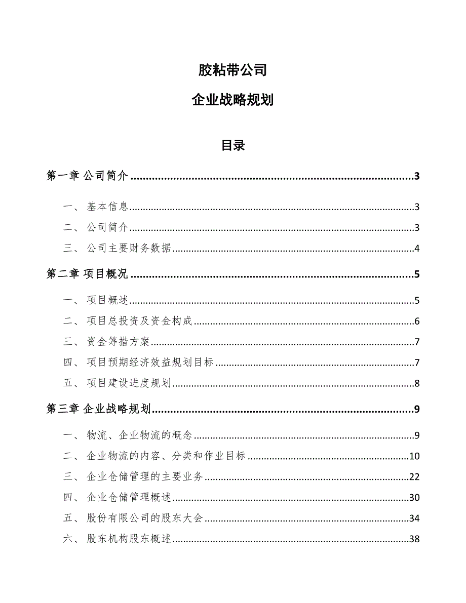 胶粘带公司企业战略规划_第1页