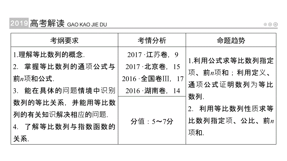 2019高考数学（文）大一轮（全国通用版）课件：第29讲等比数列及其前n项和_第2页