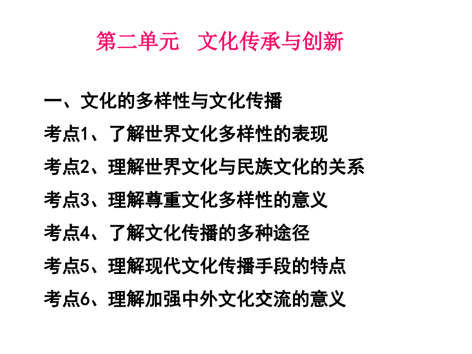 《文化生活》考点诠释：第二单元文化传承与创新（课件）２_第1页