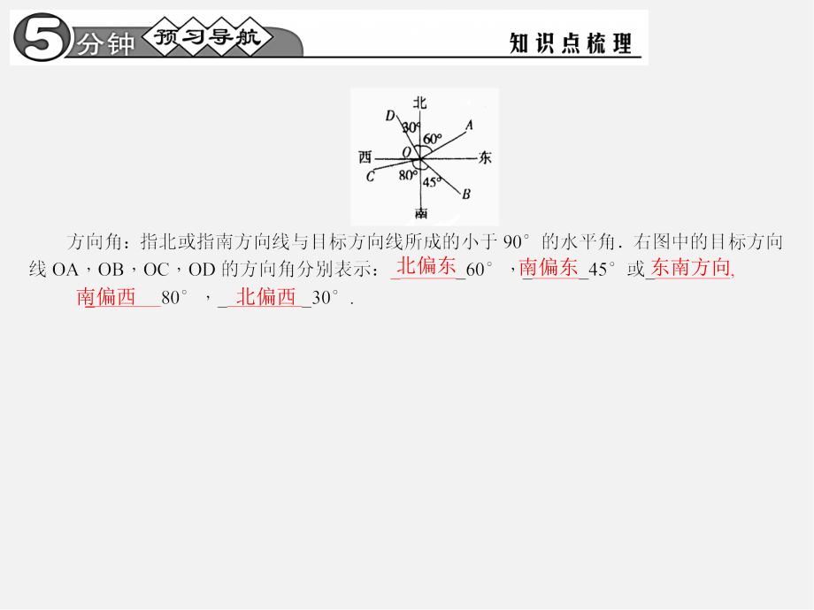 第1套 28课件.2.2.2 方向角在解直角三角形中的应用课件_第2页