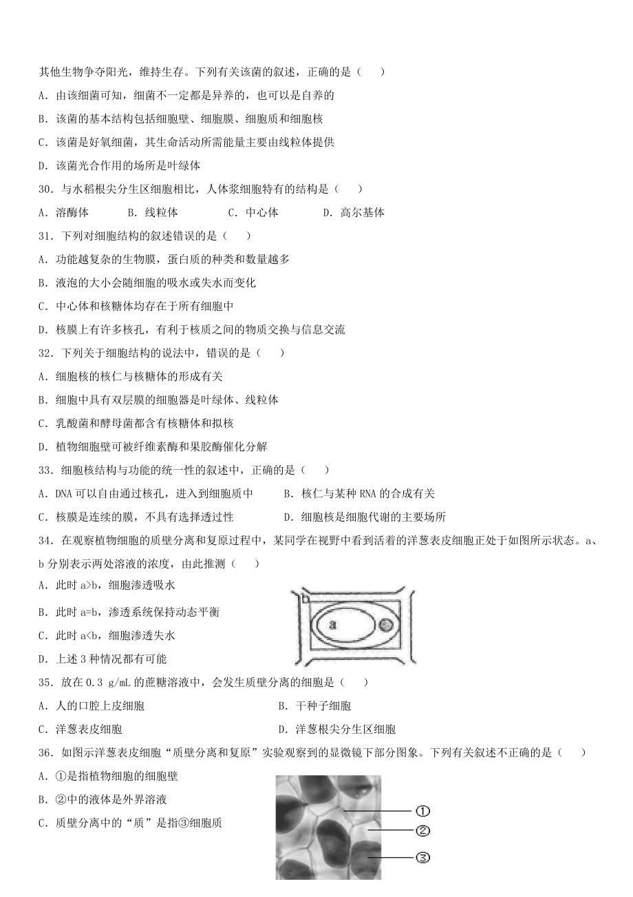 吉林省辽源市2019-2020学年高一生物12月月考试题 带答案_第4页