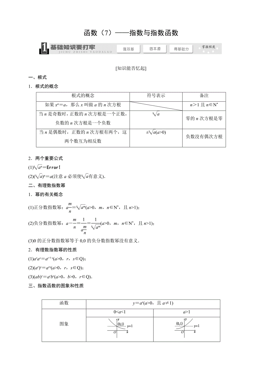 函数(7)——指数与指数函数教师版_第1页