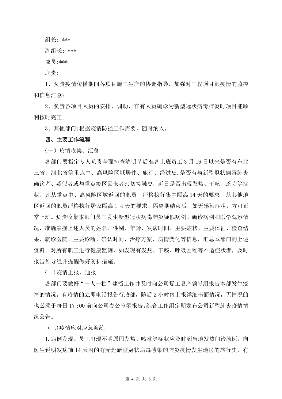 企事业单位关于新冠疫情防控工作应急预案_第4页